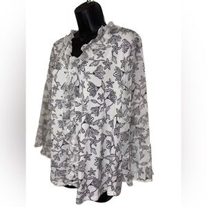 Trendy Floral Print Blouse with Ruffles⭐️NWT⭐️